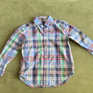 Polo by Ralph Lauren Kids Plaid Button Down Shirt - Blue, Green, Red Boys Size 6